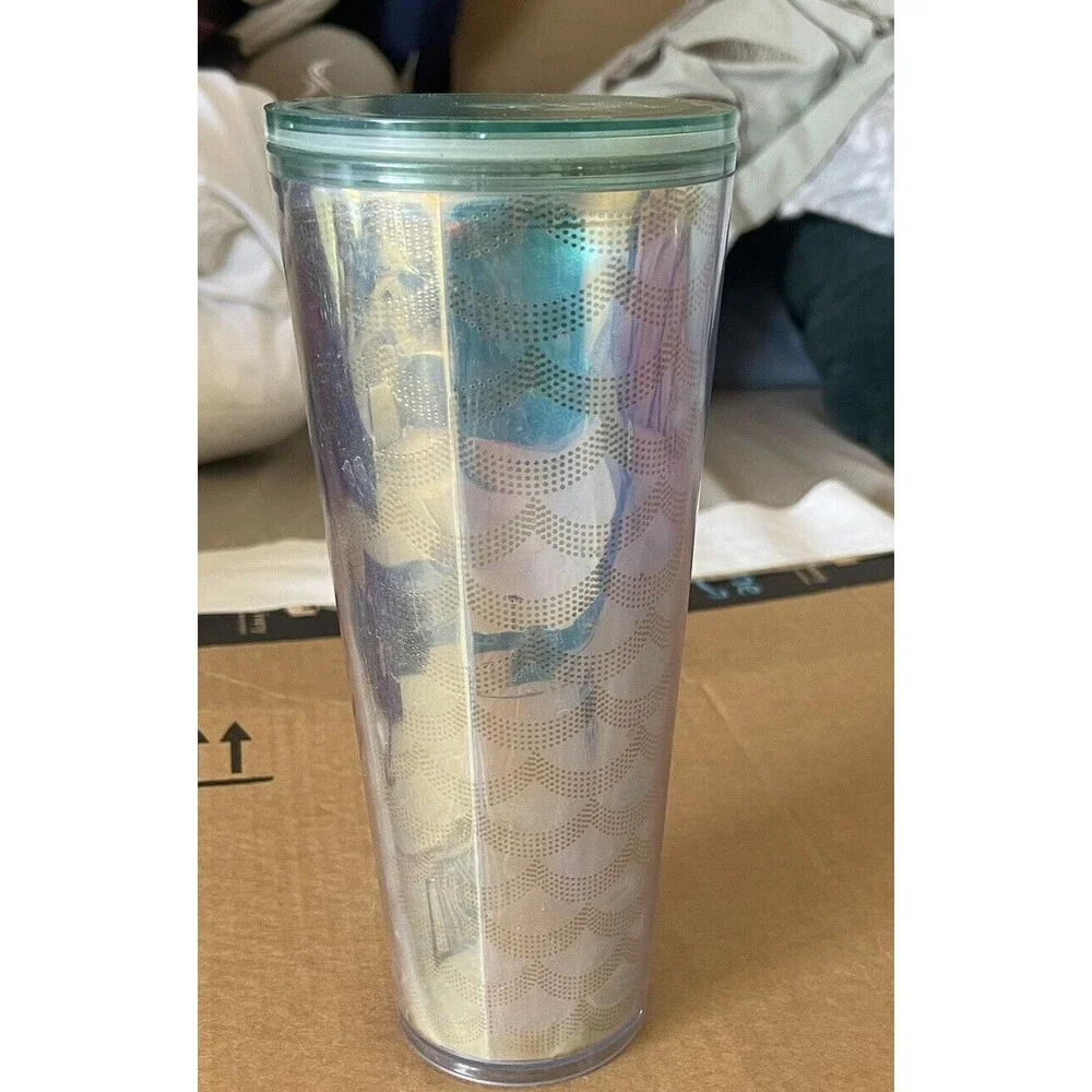 Starbucks 24oz Tumbler Iridescent Siren Mermaid Scales Venti Cold Cup No Straw